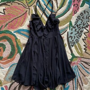 Guess ruffle black dress